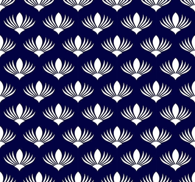 Motif Sans Soudure Floral Bleu Et Blanc