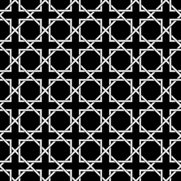 Motif Sans Soudure Géométrique Noir Et Blanc Dans Un Style Arabe