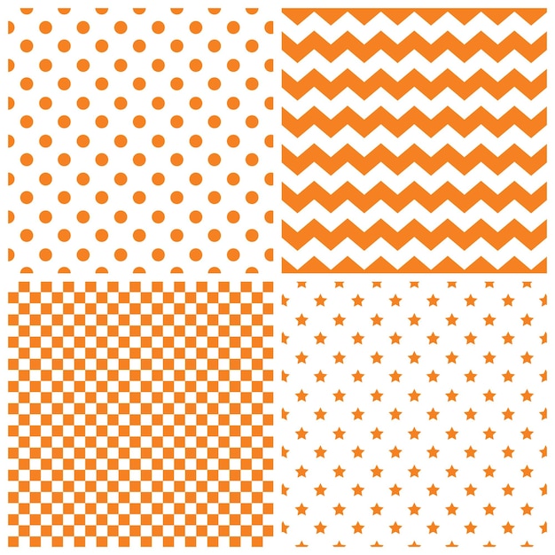 Motif serti de fond orange et blanc