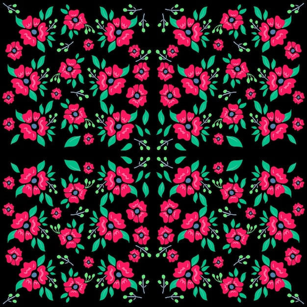 Un Motif Simple De Rose Et De Jolie Feuille Verte L'impression Est Bien Adaptée Aux Textiles, Etc.