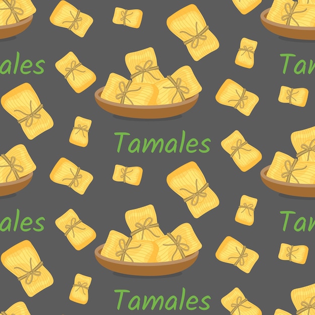 Motif Tamales Nourriture populaire d'Amérique latine Illustration vectorielle