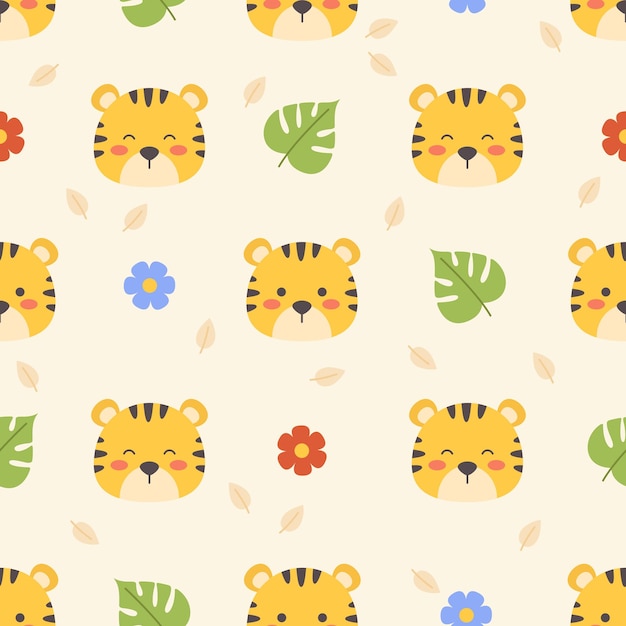 Motif De Tête De Tigre Mignon