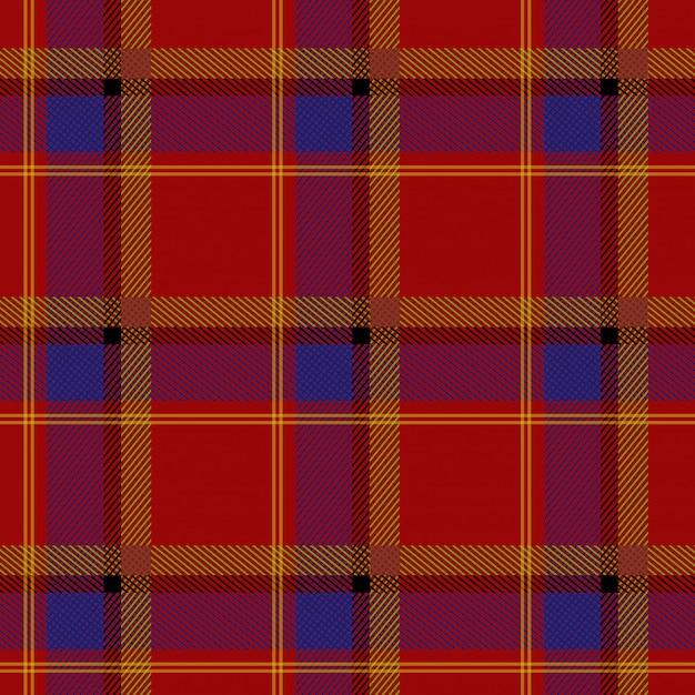 Vecteur motif textile bleu rouge tartan