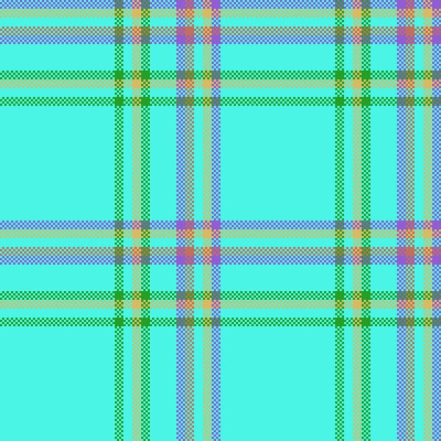 Motif de texture d'arrière-plan du vecteur de tissu de vérification avec un tartan textile à carreaux sans couture dans les couleurs cyan et violet