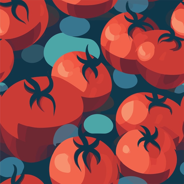 Vecteur un motif de tomate coloré sans couture