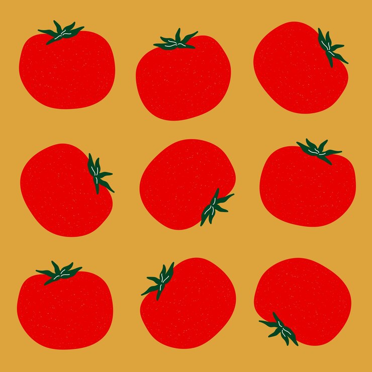 Vecteur un motif de tomates rouges