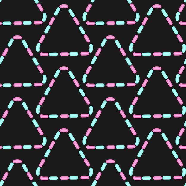 motif triangles néon