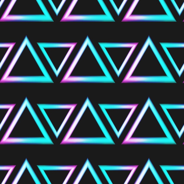 Vecteur motif triangles néon
