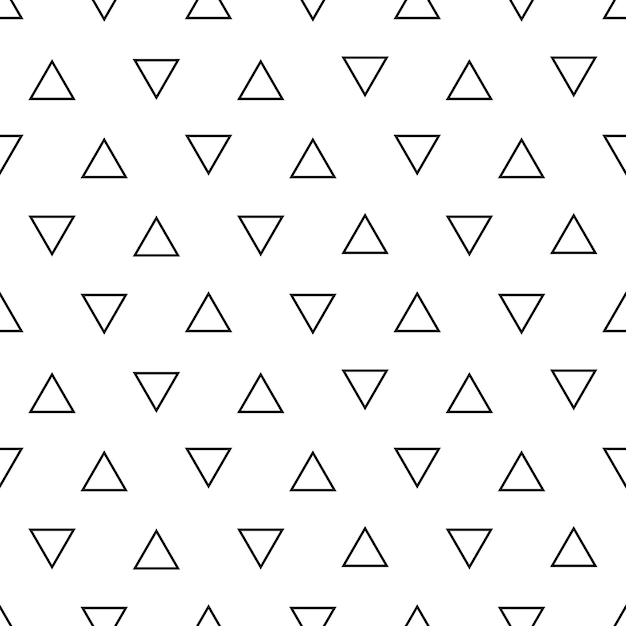 Motif de triangles sans couture noir sur fond blanc