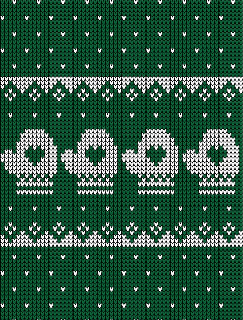 Motif tricoté de Noël et du nouvel an fond norvégien