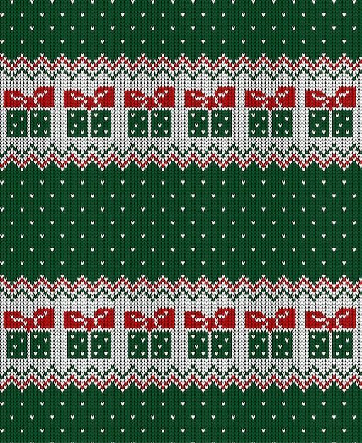 Motif Tricoté De Noël Et Du Nouvel An Fond Norvégien