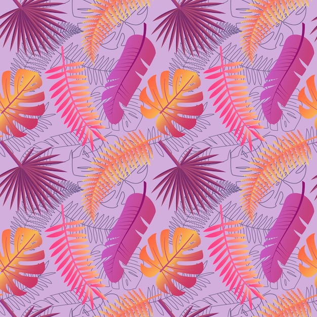 Motif Tropical Tendance Avec Des Feuilles Exotiques