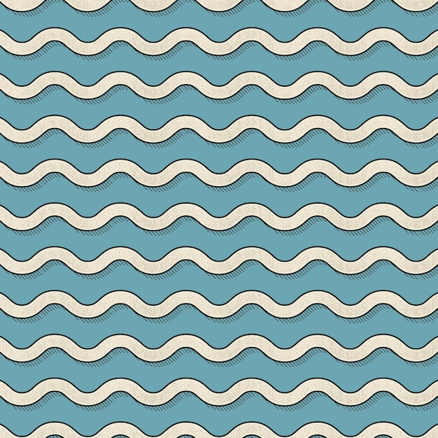 Motif De Vagues Rétro, Arrière-plan Géométrique Abstrait Dans Le Style Des Années 80 Et 90. Illustration Simple Géométrique