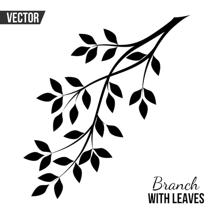 Vecteur motif vecteur avec des feuilles sur une branche