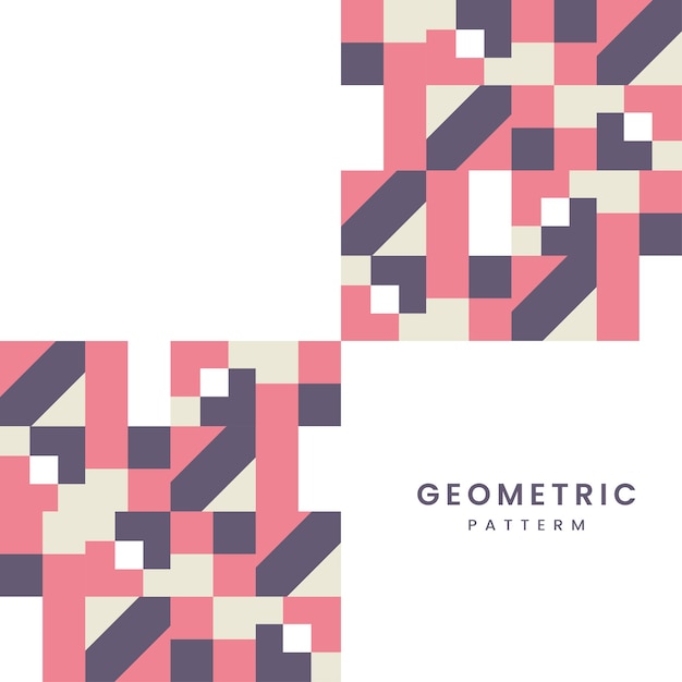 Motif Vectoriel Abstrait Géométrique Rose Avec Texte Simple Et Formes Et Palette Colorée