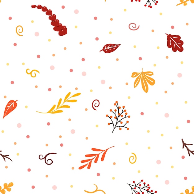 Motif vectoriel floral sans couture avec branches et feuilles Impression d'automne