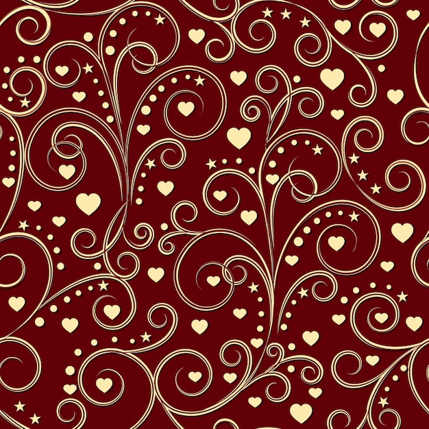 Motif vintage or rouge