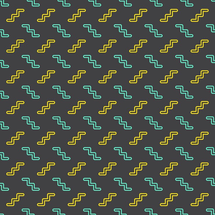 Vecteur motif en zigzag, arrière-plan géométrique abstrait dans le style rétro des années 80 et 90. illustration géométrique colorée