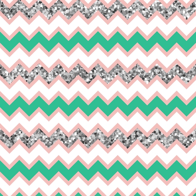 Motif Zigzag Glam Multicolore Avec Effet Pailleté Argenté.