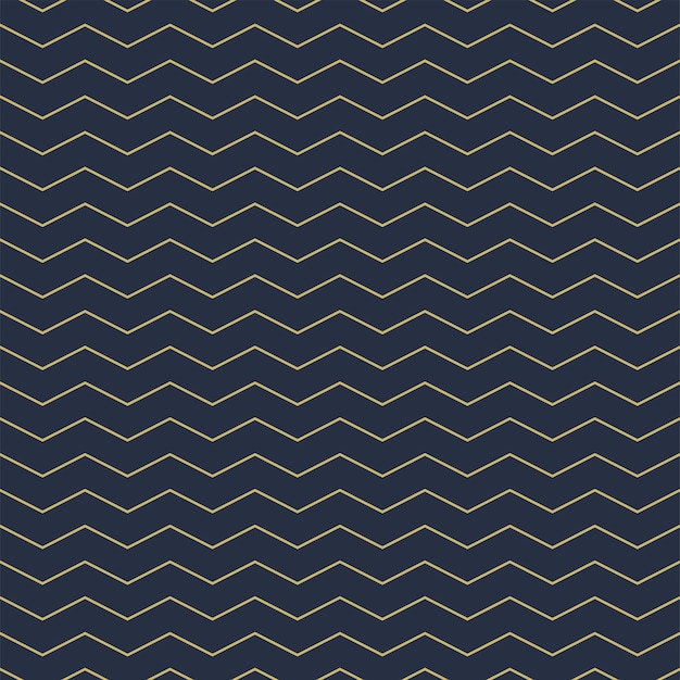 Motif De Zigzag Horizontal Sans Couture Géométrique De Vecteur Texture Rayée Dorée Fond Bleu élégant