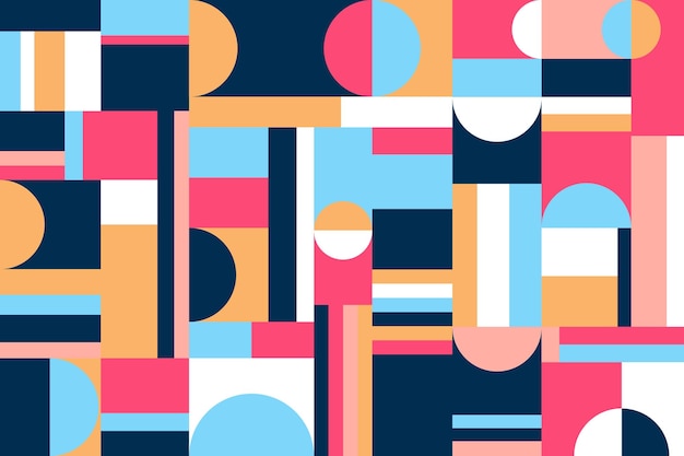 Des motifs abstraits colorés du Bauhaus avec des formes géométriques