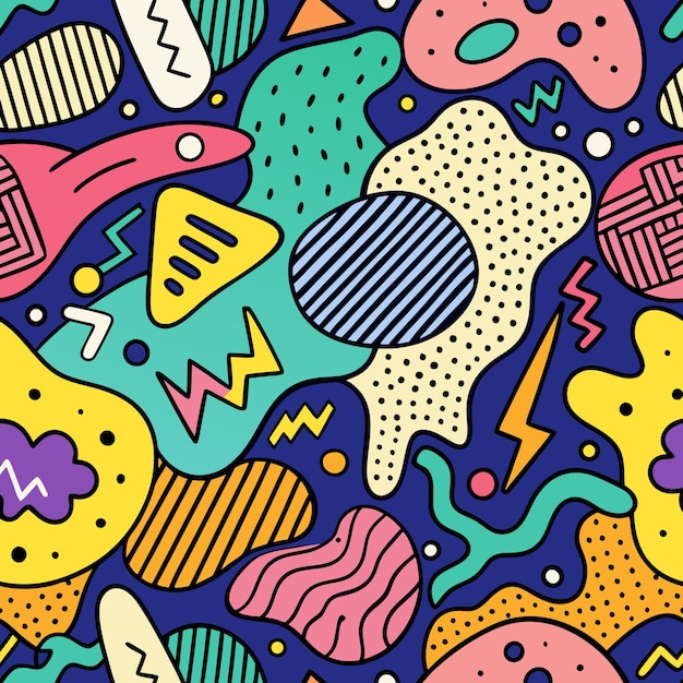 Des motifs abstraits lumineux et colorés avec diverses formes et motifs