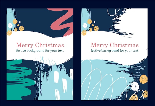 Vecteur motifs abstraits de noël ou d'hiver dans un style grunge avec une place pour votre texte. cartes de voeux, cartes de vœux et invitations.