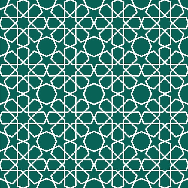 Des motifs arabes sans couture sur fond vert, des motifs islamiques pour le fond