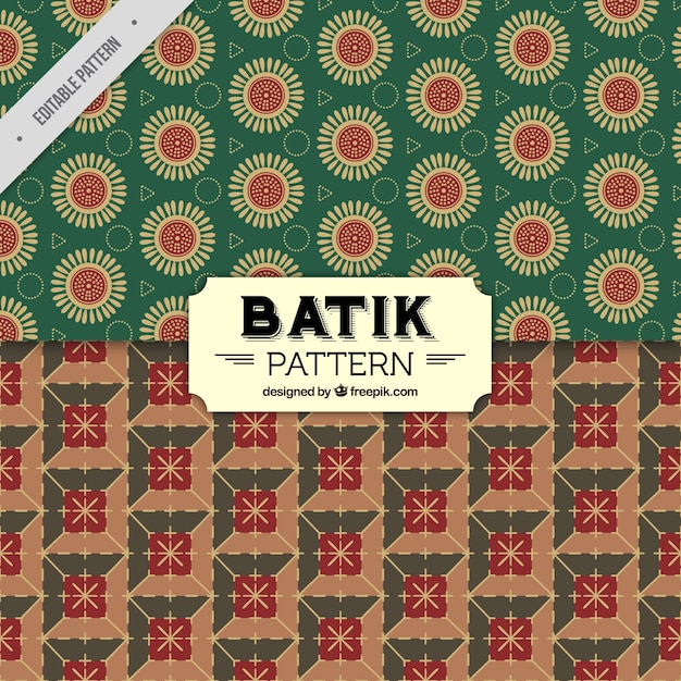 Motifs De Batik Décoratifs De Style Vintage