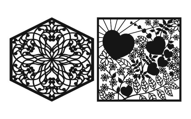 Vecteur motifs décoratifs aux motifs floraux et islamiques