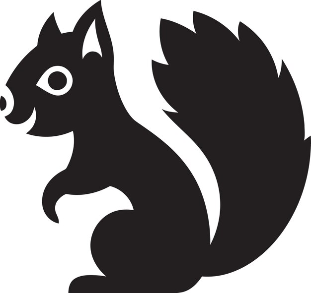 Des Motifs D'écureuil Fascinants Vector Noir