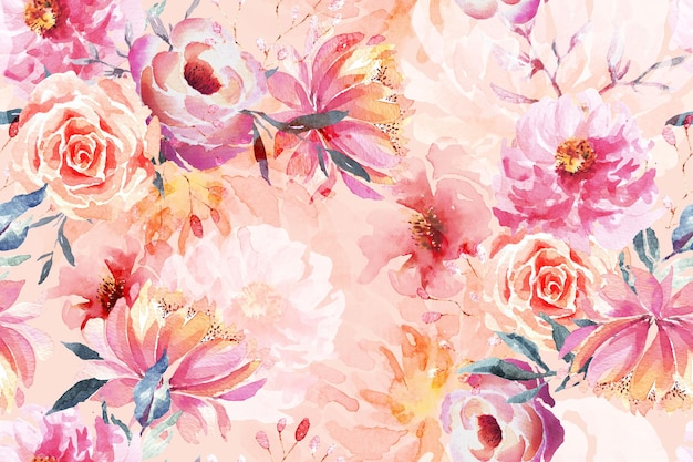Des motifs de fleurs sans couture avec de l'aquarelle 214