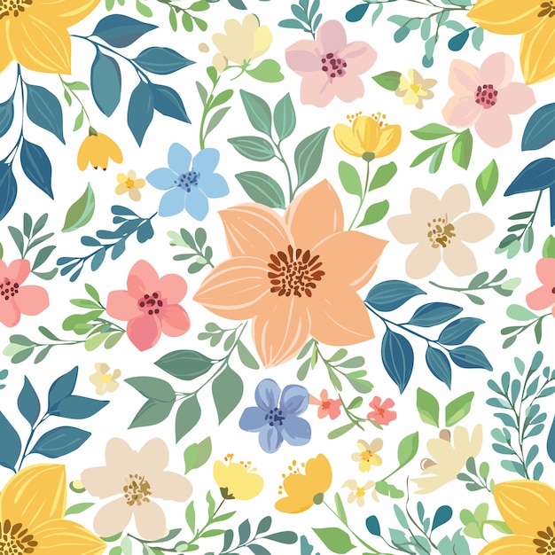 Des motifs floraux élégants dessinés à la main sans couture