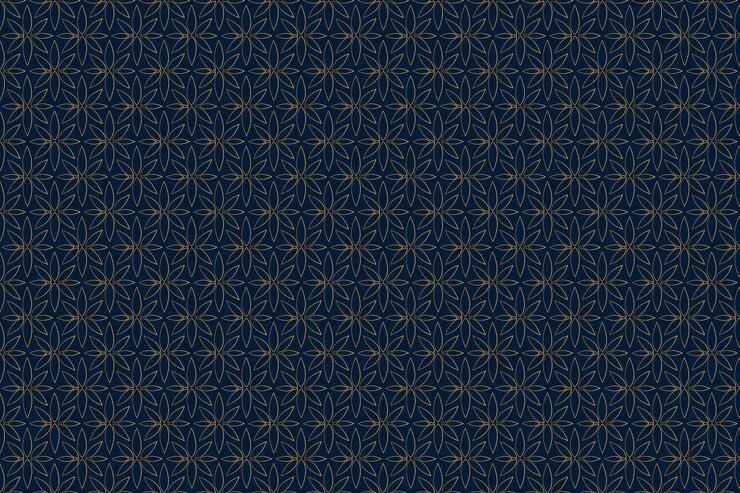 Vecteur des motifs floraux géométriques de marine et d'or