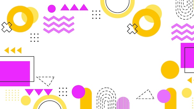 Des motifs géométriques abstraits colorés avec des formes de Memphis Idéal pour les arrière-plans Projets d'art et concepts de design moderne Couverture Banner Présentation