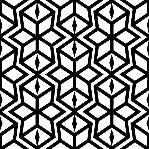 Des motifs géométriques complexes en noir et blanc
