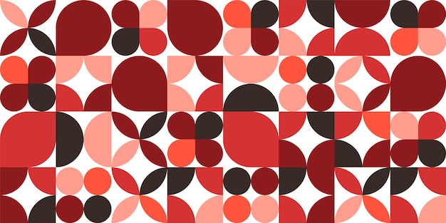 Des motifs géométriques à la mode dans le style Bauhaus, un fond moderne et coloré avec des éléments simples et une texture rétro.
