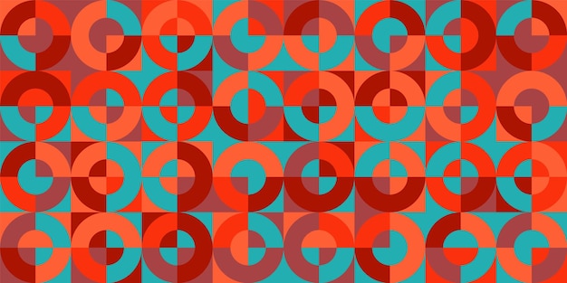 Des motifs géométriques à la mode dans le style Bauhaus, un fond moderne et coloré avec des éléments simples et une texture rétro.