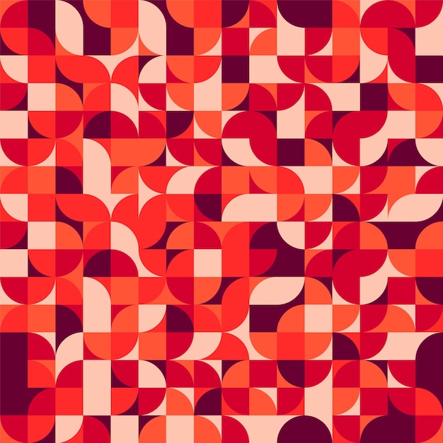 Des motifs géométriques à la mode dans le style Bauhaus, un fond moderne et coloré avec des éléments simples et une texture rétro.
