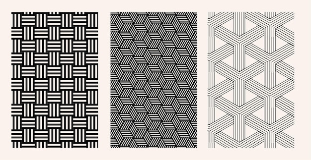 Vecteur des motifs géométriques rétro en noir et blanc à l'arrière-plan, des motifs geométriques sans couture