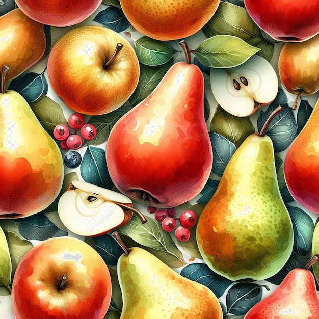 Motifs Hyperréalistes Texture Aquarelle Fruits De Poire Frais Et Sains Naturels Fond Transparent