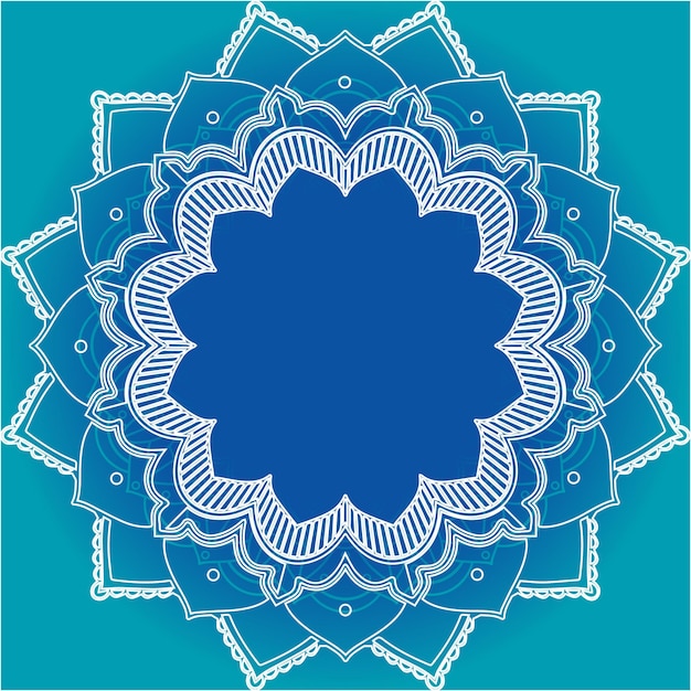 Motifs De Mandala Sur Fond Bleu