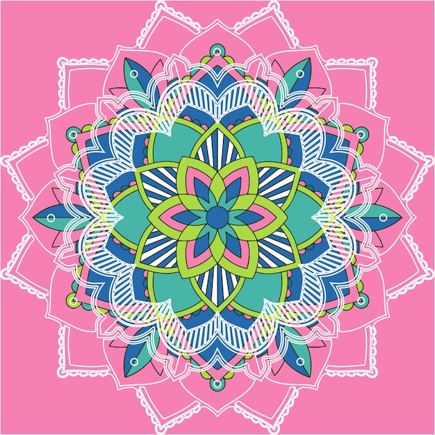 Motifs De Mandala Sur Fond Rose