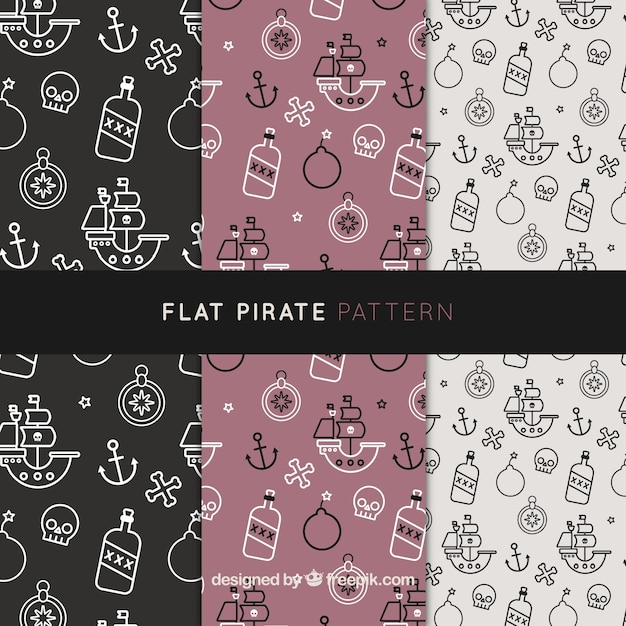 Des Motifs De Pirates Fantastiques Avec Des éléments Plats