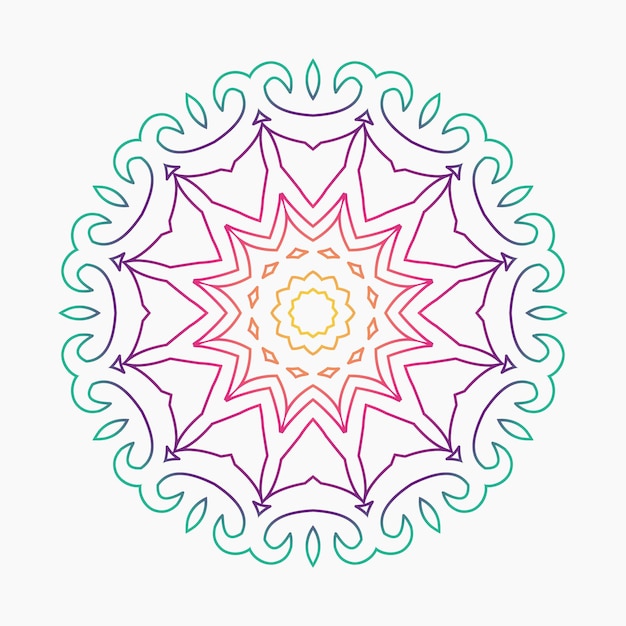 Motifs De Relaxation De Mandala Coloré Floral Design Unique Motif Dessiné à La Main