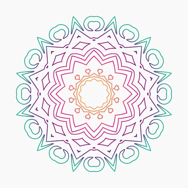 Motifs De Relaxation De Mandala Coloré Floral Design Unique Motif Dessiné à La Main