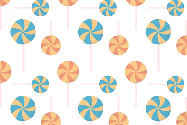 Des motifs sans couture de bonbons et de sucettes orange et bleu