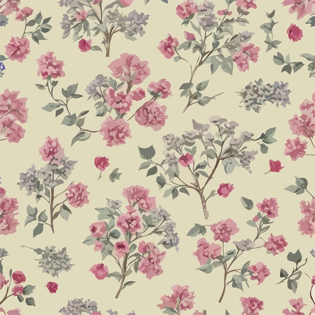 Des Motifs Sans Couture De Fleurs Et D'arbres Et Des Motifs Répétitifs Conçoivent L'art Du Tissu