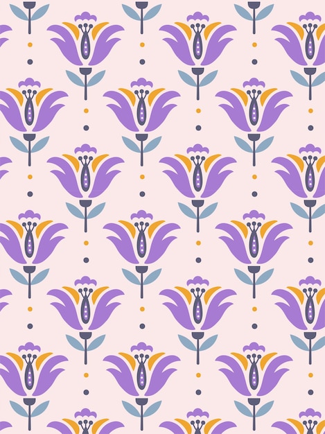 Des motifs sans couture rétro-floraux géométriques