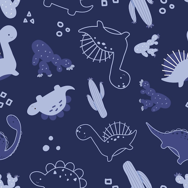 Vecteur des motifs sans couture sur le thème des dinosaures